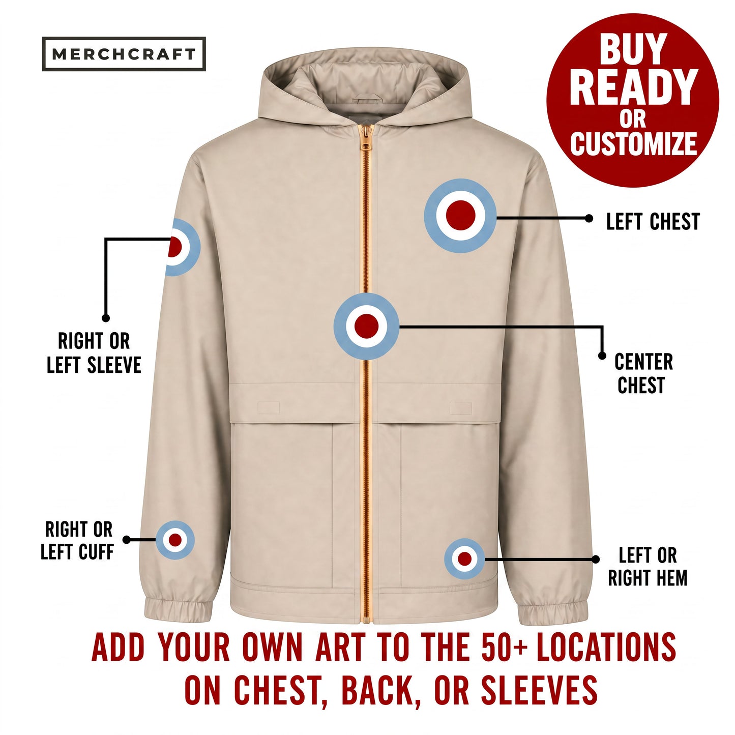 Custom Vintage Rain Jacket – Customization Example | Merchcraft