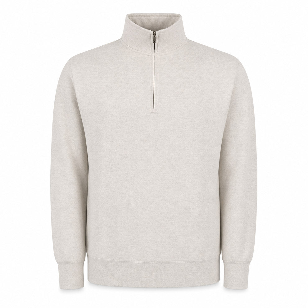 Custom Classic Fleece Quarter Zip in Oatmeal | Merchcraft