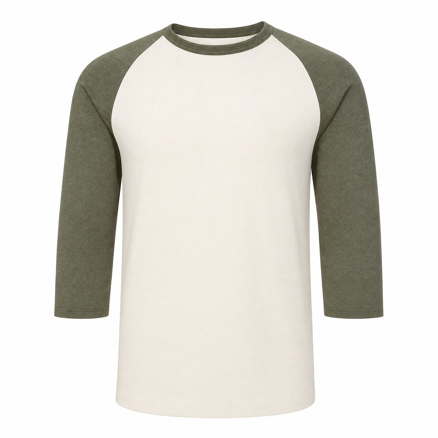 Custom Classic Baseball Three-Quarter Sleeve T-Shirt in Vintage Olive | Merchcraft
