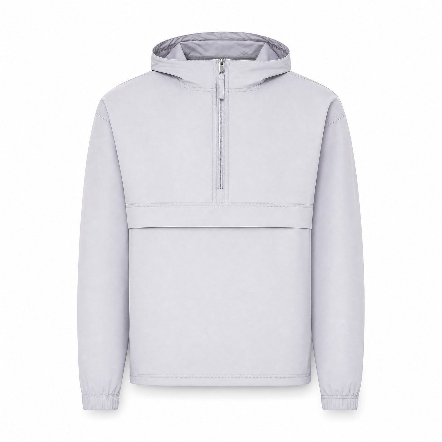 Custom Quarter Zip Windbreaker Jacket with Front Pocket in Pale Silver | Merchcraft