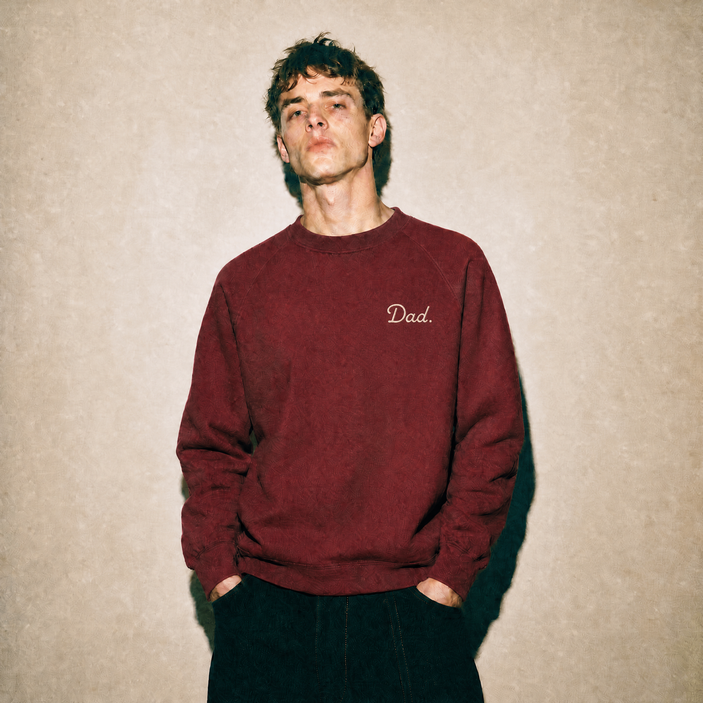 Father's Day Crewneck for Dad — "Dad" Italic Print | Vintage Fleece