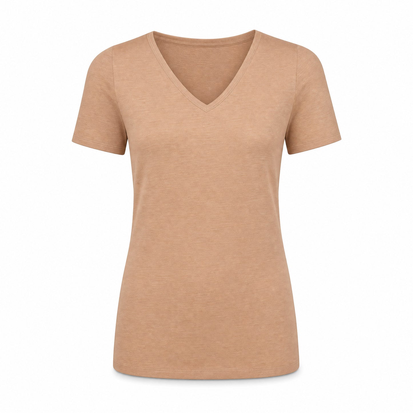 Custom Classic V-Neck T-Shirt Slim Fit in Praline | Merchcraft