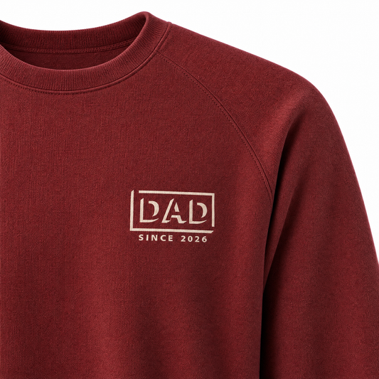Father's Day Crewneck for Dad — "Dad" 3D Design | Customize Year | Vintage Fleece