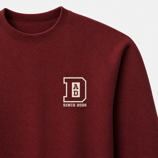 Father's Day Crewneck for Dad — "Dad" Block Design | Customize Year | Vintage Fleece