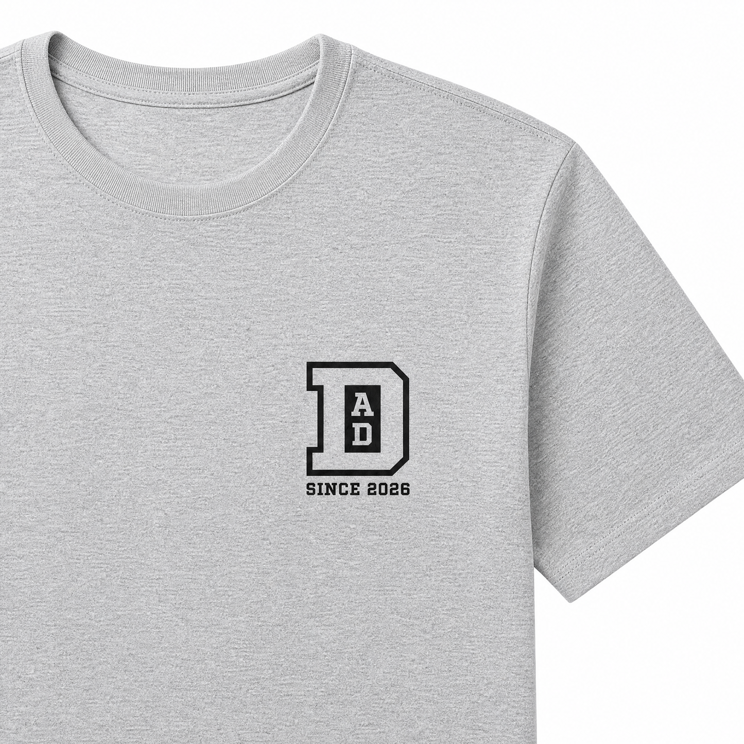 Custom T-Shirt Father's Day — "Dad" Block Design | Customize Year | Organic Cotton
