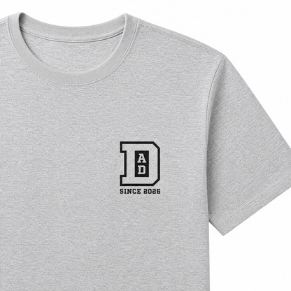 Custom T-Shirt Father's Day — "Dad" Block Design | Customize Year | Organic Cotton