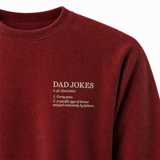 Father's Day Crewneck for Dad — "Dad Jokes" Print | Vintage Fleece