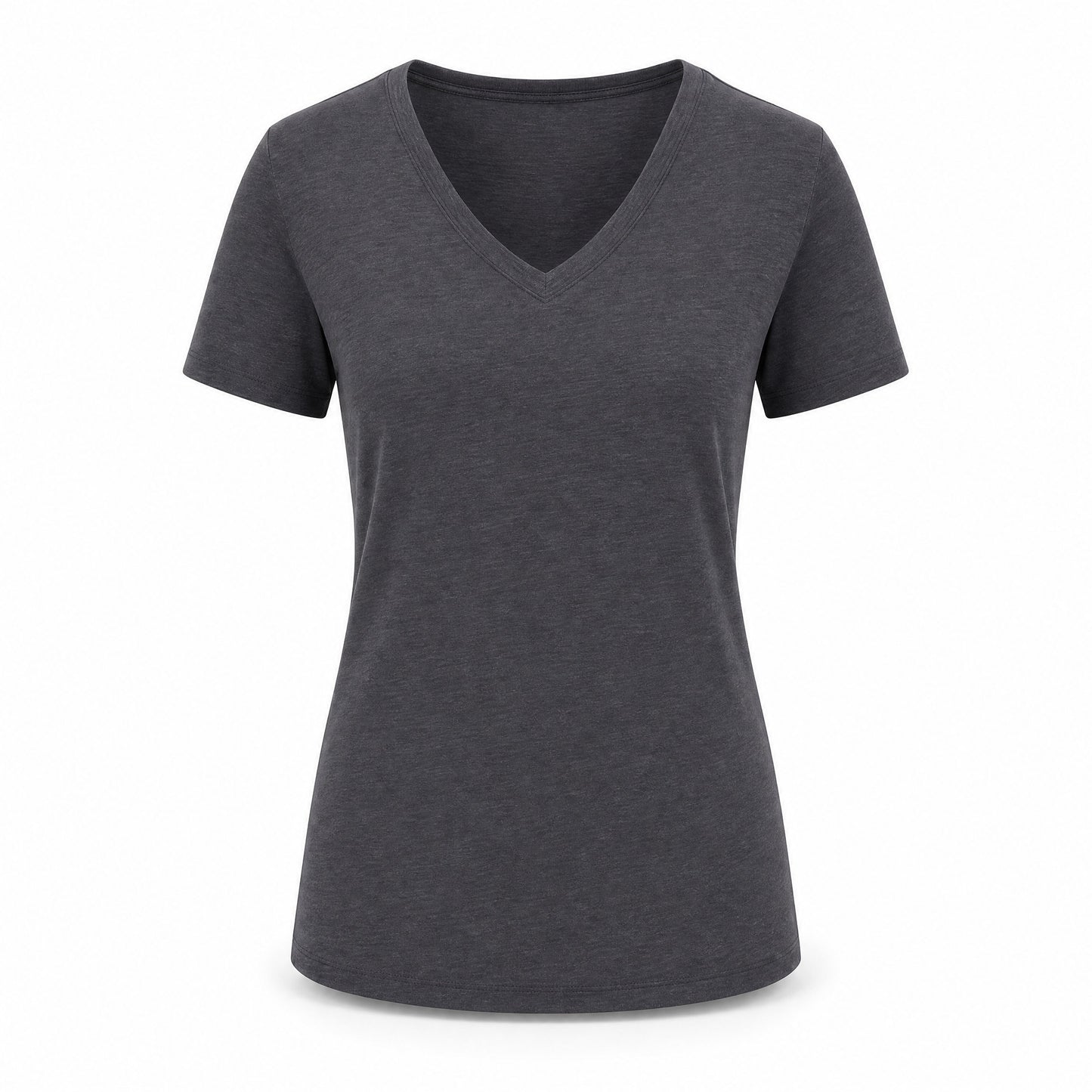 Custom Classic V-Neck T-Shirt Slim Fit in Charcoal | Merchcraft