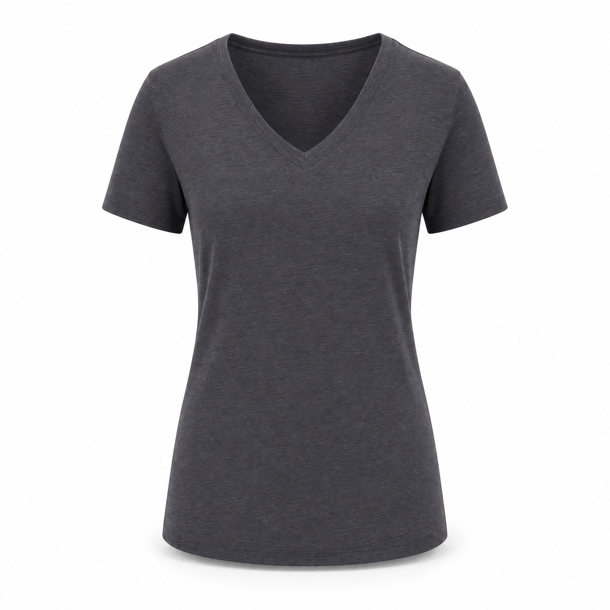 Custom Classic V-Neck T-Shirt Slim Fit in Charcoal | Merchcraft