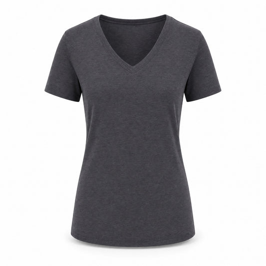 Custom Classic V-Neck T-Shirt Slim Fit in Charcoal | Merchcraft