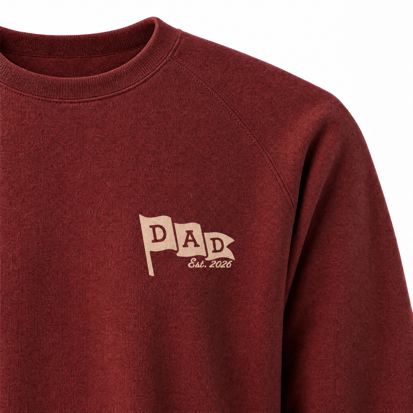 Father's Day Crewneck for Dad — "Dad" Pennant Design | Customize Year | Vintage Fleece