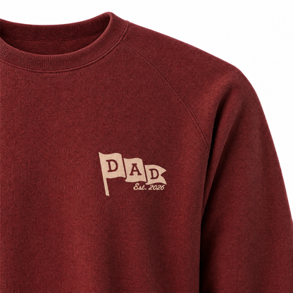 Father's Day Crewneck for Dad — "Dad" Pennant Design | Customize Year | Vintage Fleece