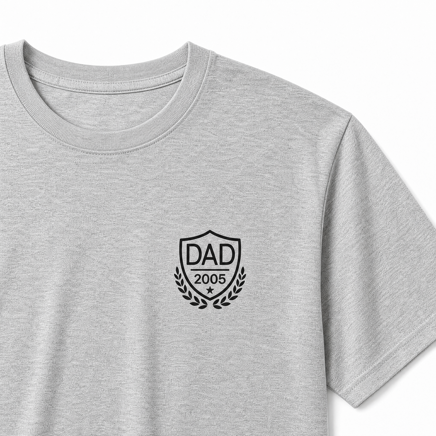 Custom T-Shirt Father's Day — "Dad" Shield Print | Customize Year | Organic Cotton