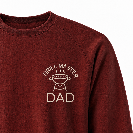 Father's Day Crewneck for Dad — "Grill Master Dad" BBQ Print | Vintage Fleece