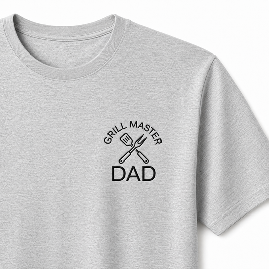 T-Shirt Father's Day — "Grill Master Dad" Utensils Print | Organic Cotton