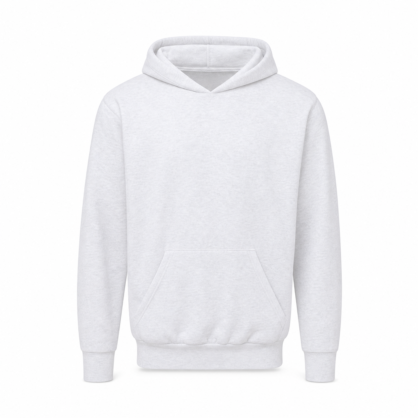 Merchcraft Vintage Fleece Hoodie Sweater – Ash Grey – front view, premium ecommerce product photo