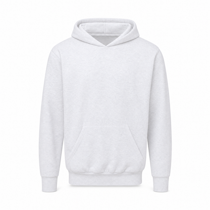Merchcraft Vintage Fleece Hoodie Sweater – Ash Grey – front view, premium ecommerce product photo