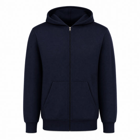 Custom Classic Fleece Full Zip Sweater in Navy | Merchcraft