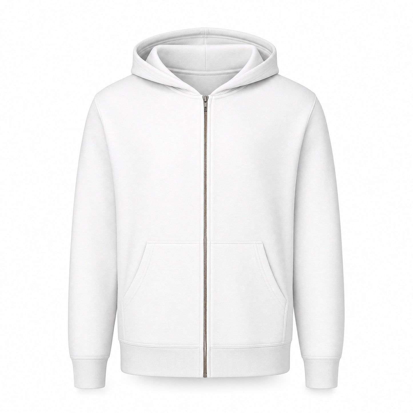 Custom Classic Fleece Full Zip Sweater in White | Merchcraft