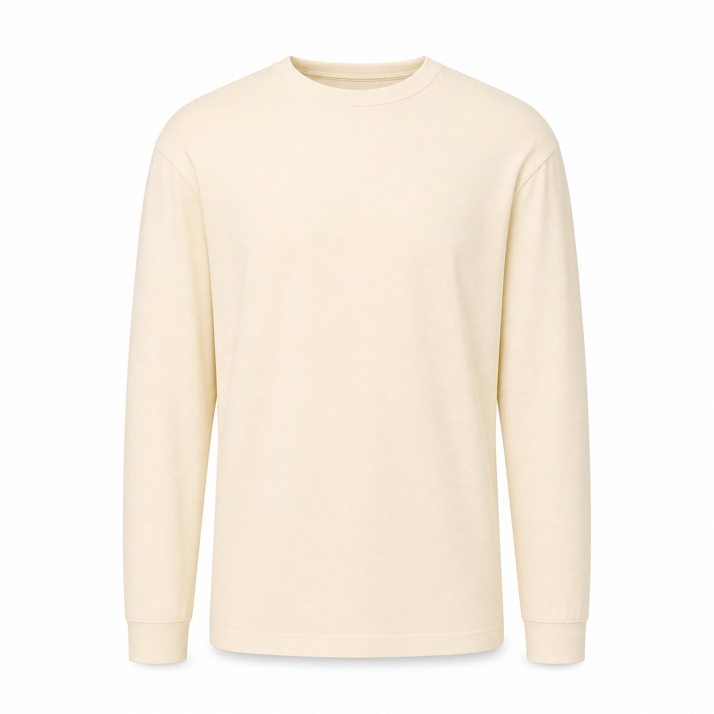 Custom Coastal Color Long Sleeve T-Shirt in Vanilla | Merchcraft