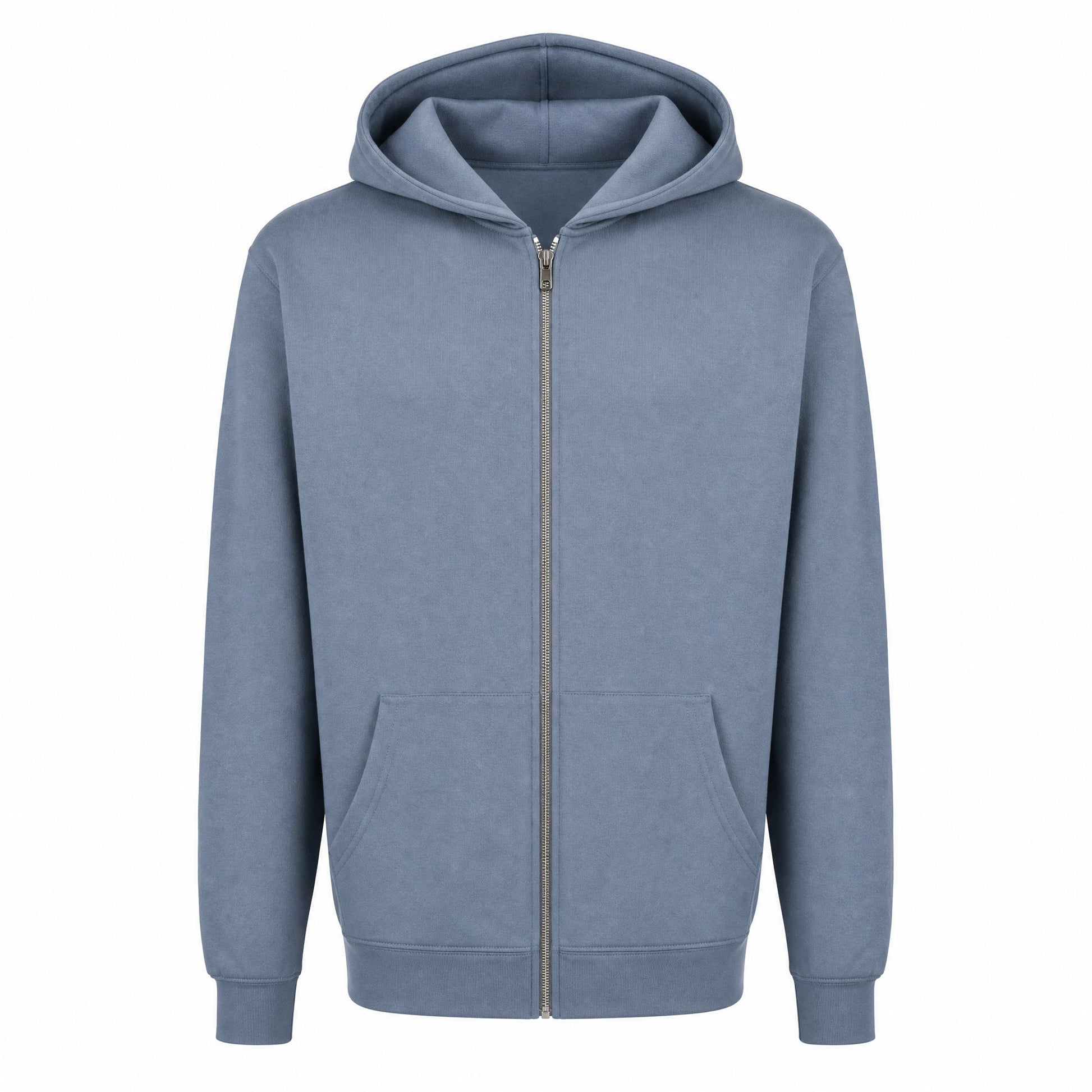 Custom Vintage Heathered Fleece Full Zip Sweater in Light Denim Htr | Merchcraft