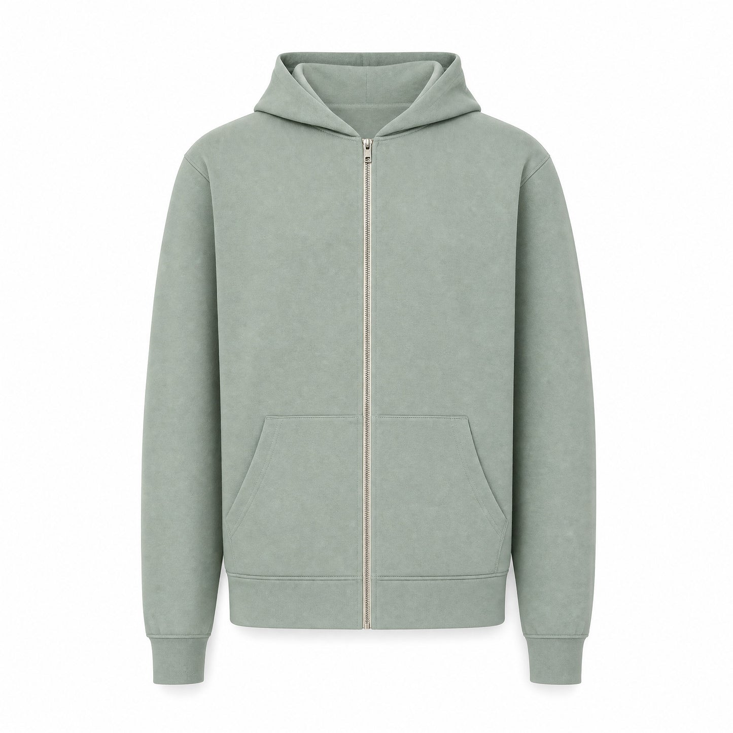 Custom Vintage Heathered Fleece Full Zip Sweater in Greenstone | Merchcraft