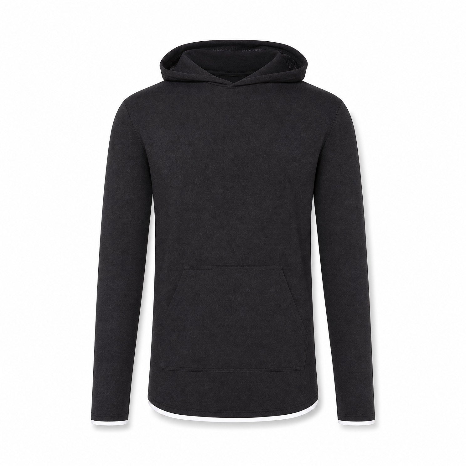 Custom Classic Long Sleeve Hoodie T-Shirt in Black | Merchcraft