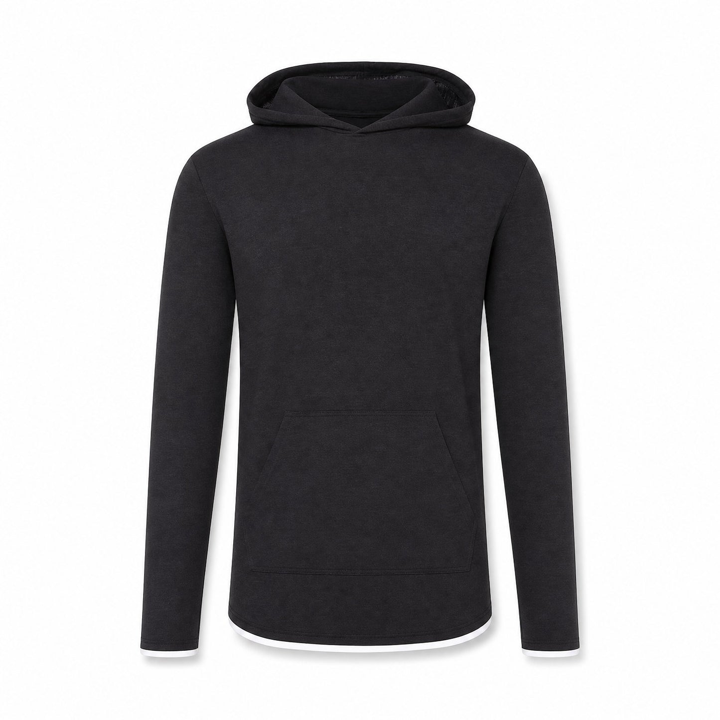 Custom Classic Long Sleeve Hoodie T-Shirt in Black | Merchcraft