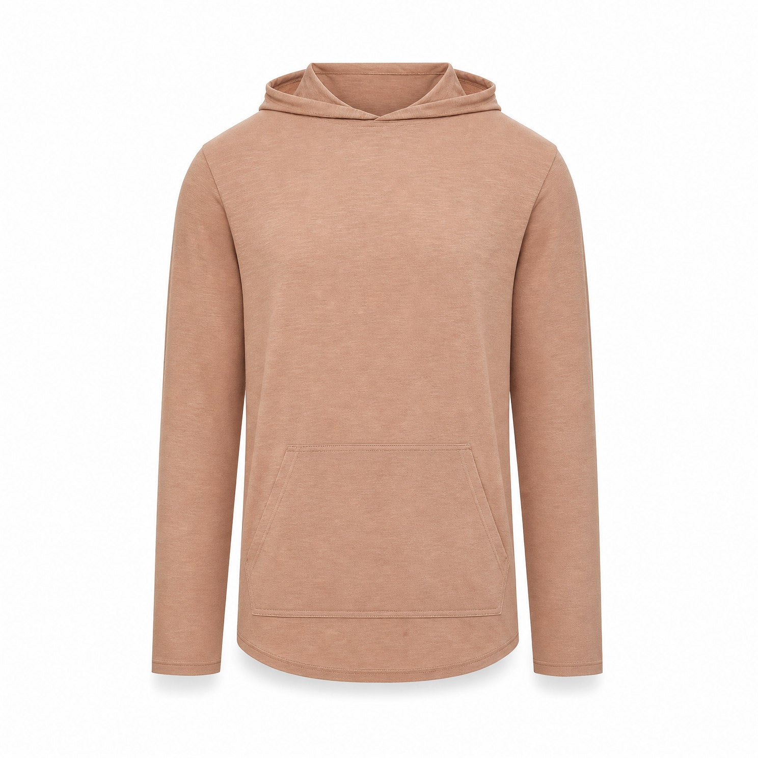Custom Classic Long Sleeve Hoodie T-Shirt in Praline | Merchcraft