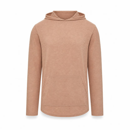 Custom Classic Long Sleeve Hoodie T-Shirt in Praline | Merchcraft