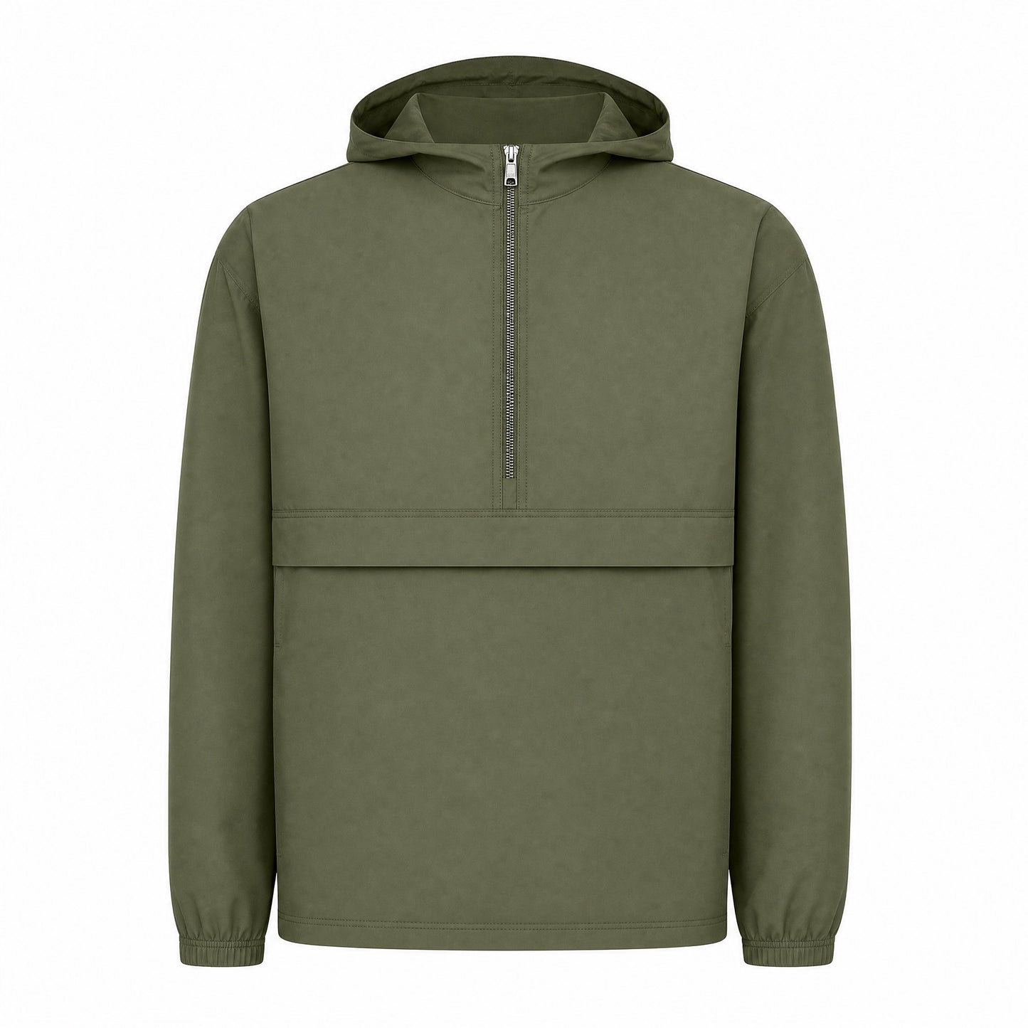 Custom Quarter Zip Windbreaker Jacket with Front Pocket in Bronze Green | Merchcraft