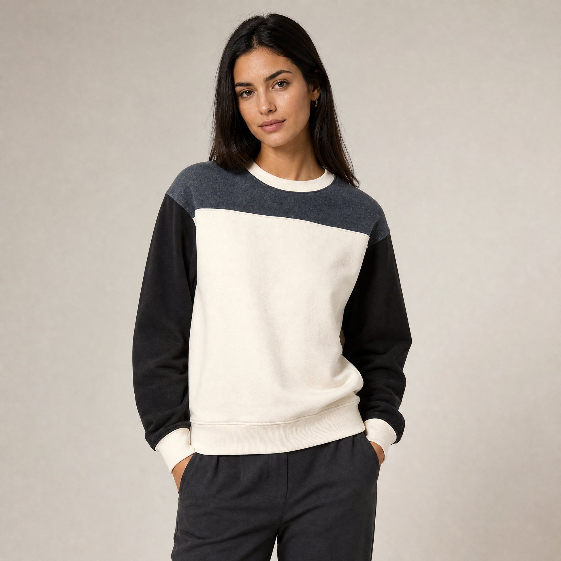 Custom Colorblock Crewneck Sweater – Lifestyle 3 | Merchcraft