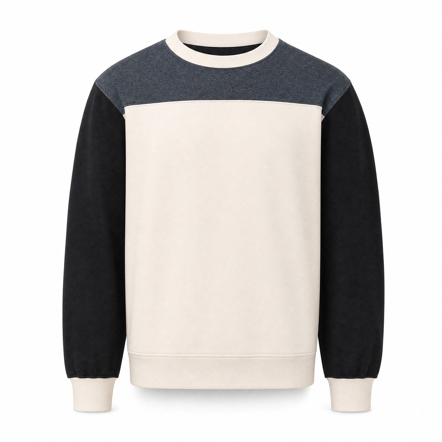 Custom Colorblock Crewneck Sweater in Charcoal | Merchcraft