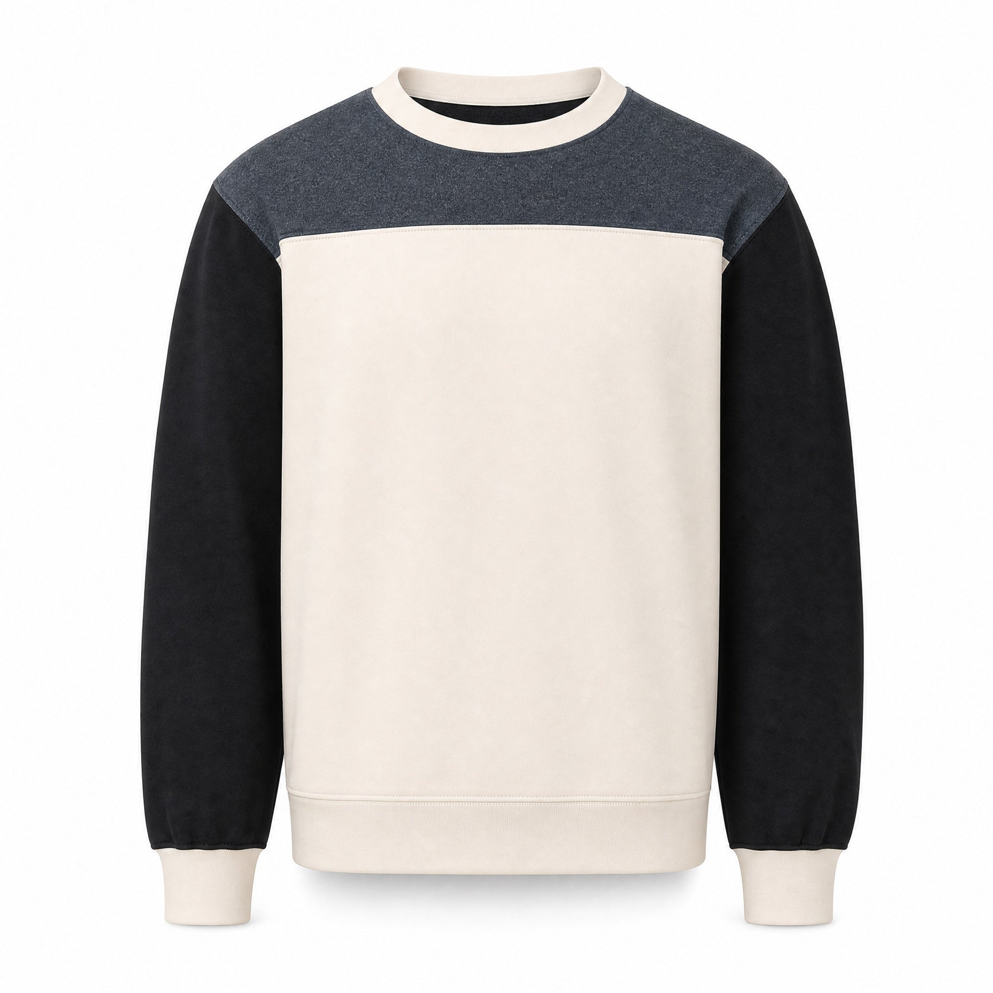 Custom Colorblock Crewneck Sweater in Charcoal | Merchcraft