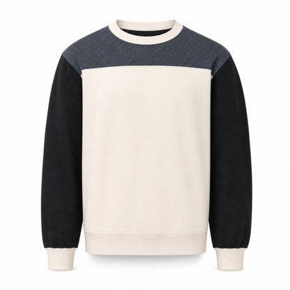 Custom Colorblock Crewneck Sweater in Charcoal | Merchcraft