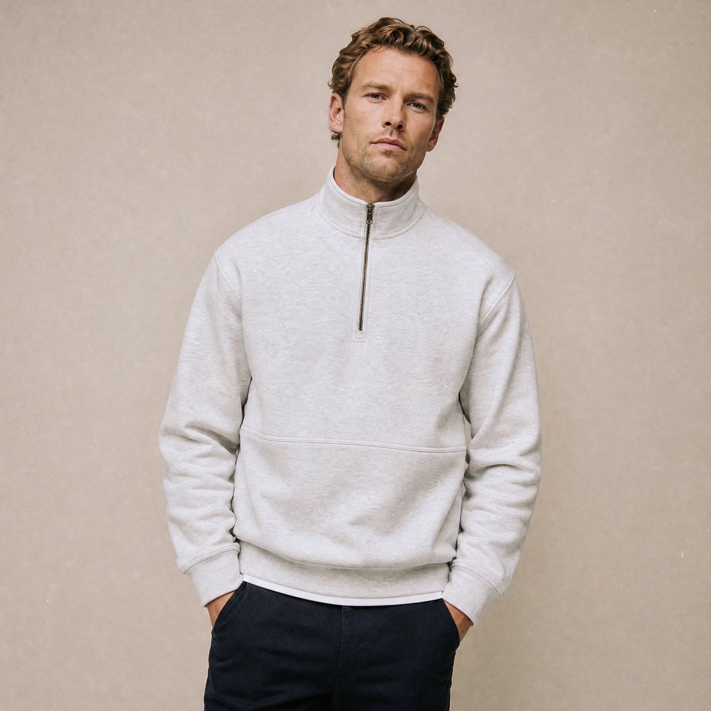 Custom Vintage Fleece Quarter Zip Sweater – Lifestyle 1 | Merchcraft