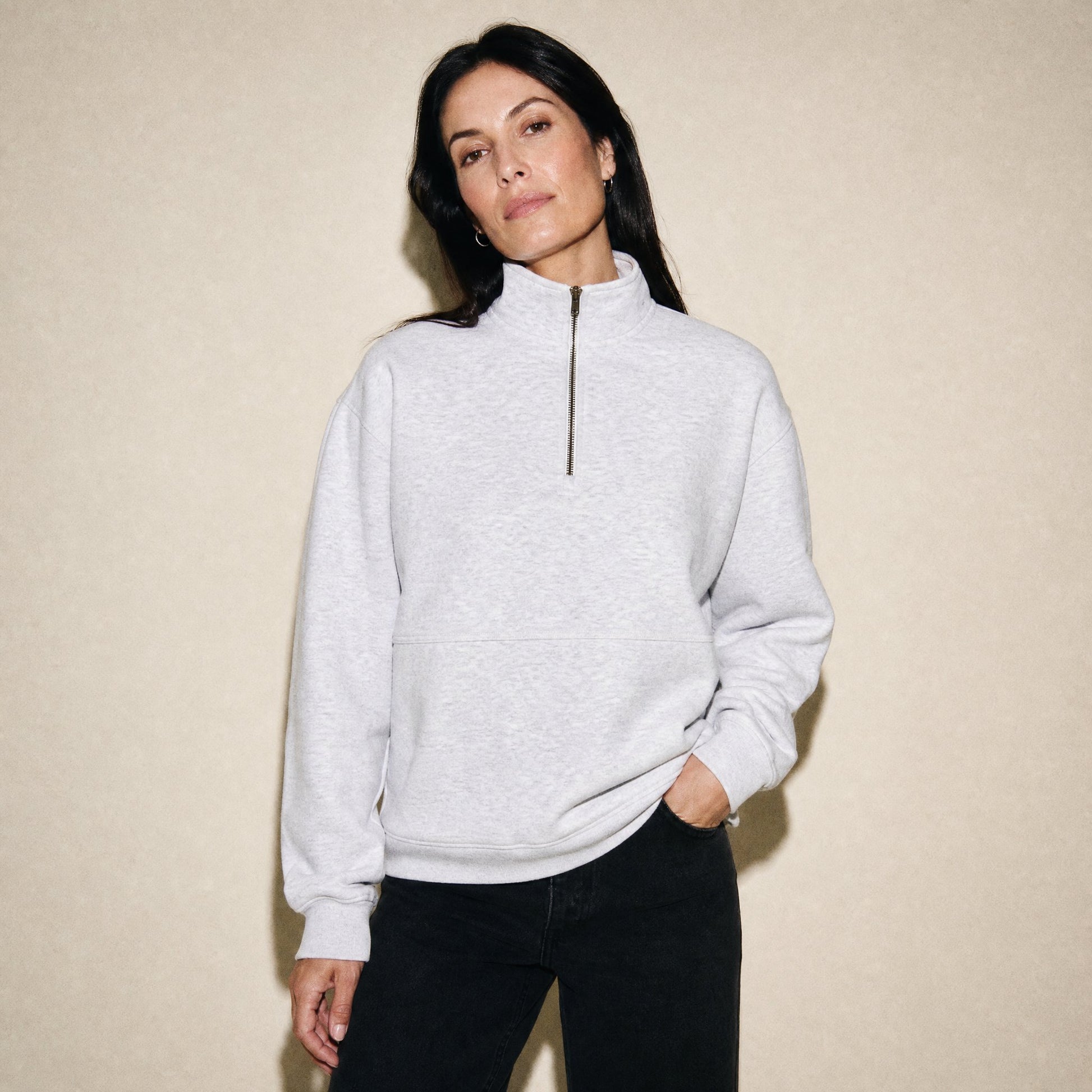 Custom Vintage Fleece Quarter Zip Sweater – Lifestyle 3 | Merchcraft