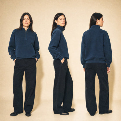Custom Vintage Fleece Quarter Zip Sweater – Lifestyle 4 | Merchcraft