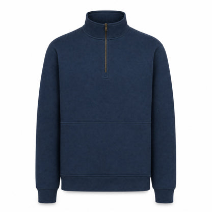 Custom Vintage Fleece Quarter Zip Sweater in Navy | Merchcraft