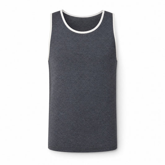 Custom Classic Ringer Tank Top in Charcoal | Merchcraft