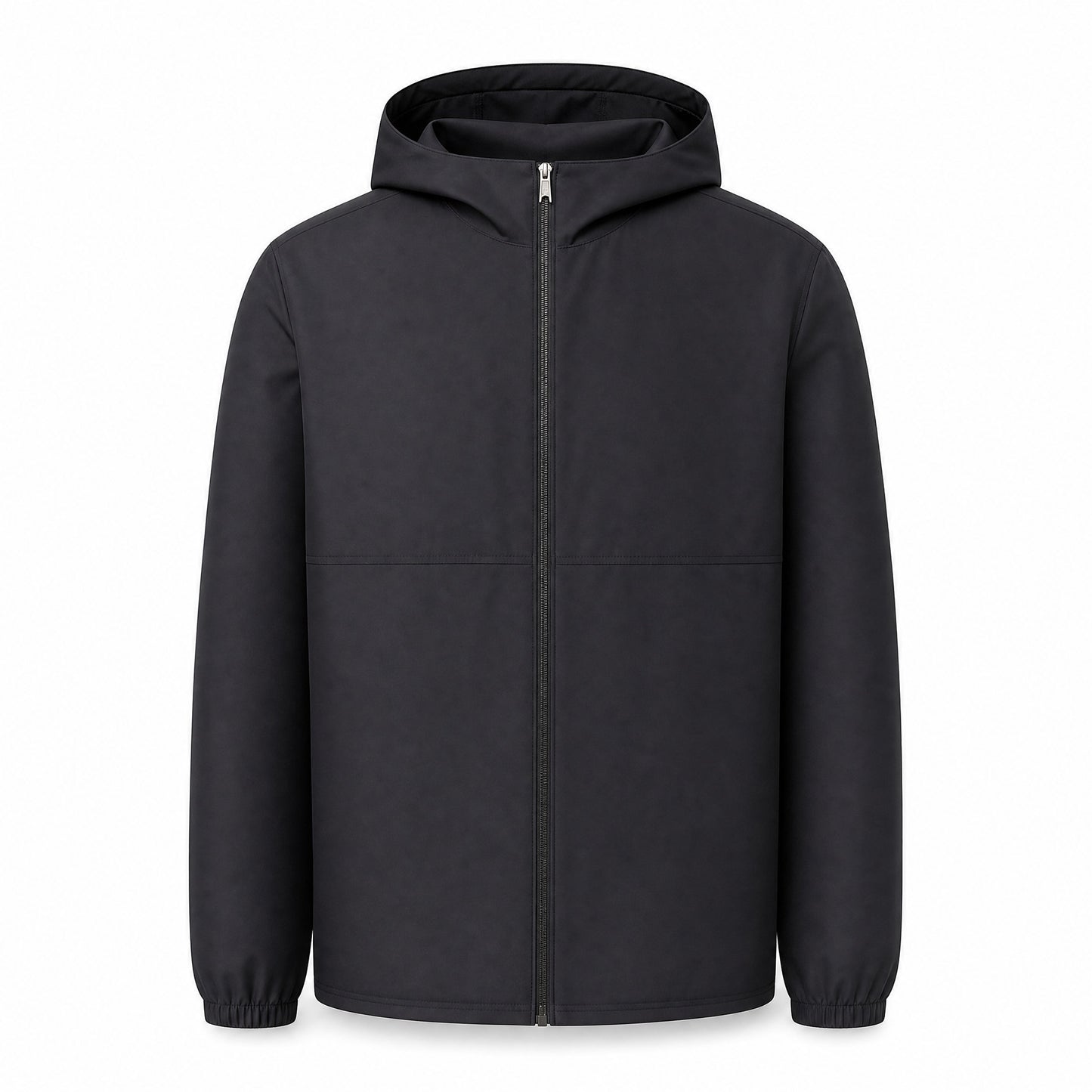 Custom Full Zip Windbreaker Jacket in Black | Merchcraft