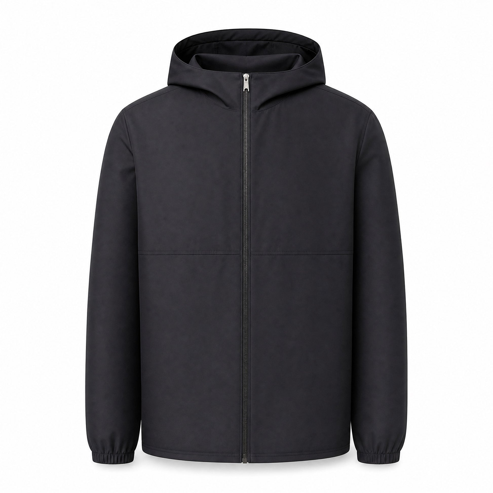 Custom Full Zip Windbreaker Jacket in Black | Merchcraft