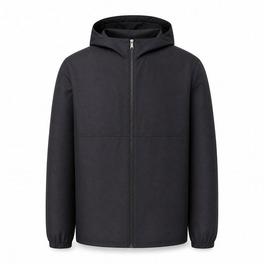 Custom Full Zip Windbreaker Jacket in Black | Merchcraft