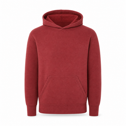 Merchcraft Vintage Fleece Hoodie Sweater – Cinnamon – front view, premium ecommerce product photo