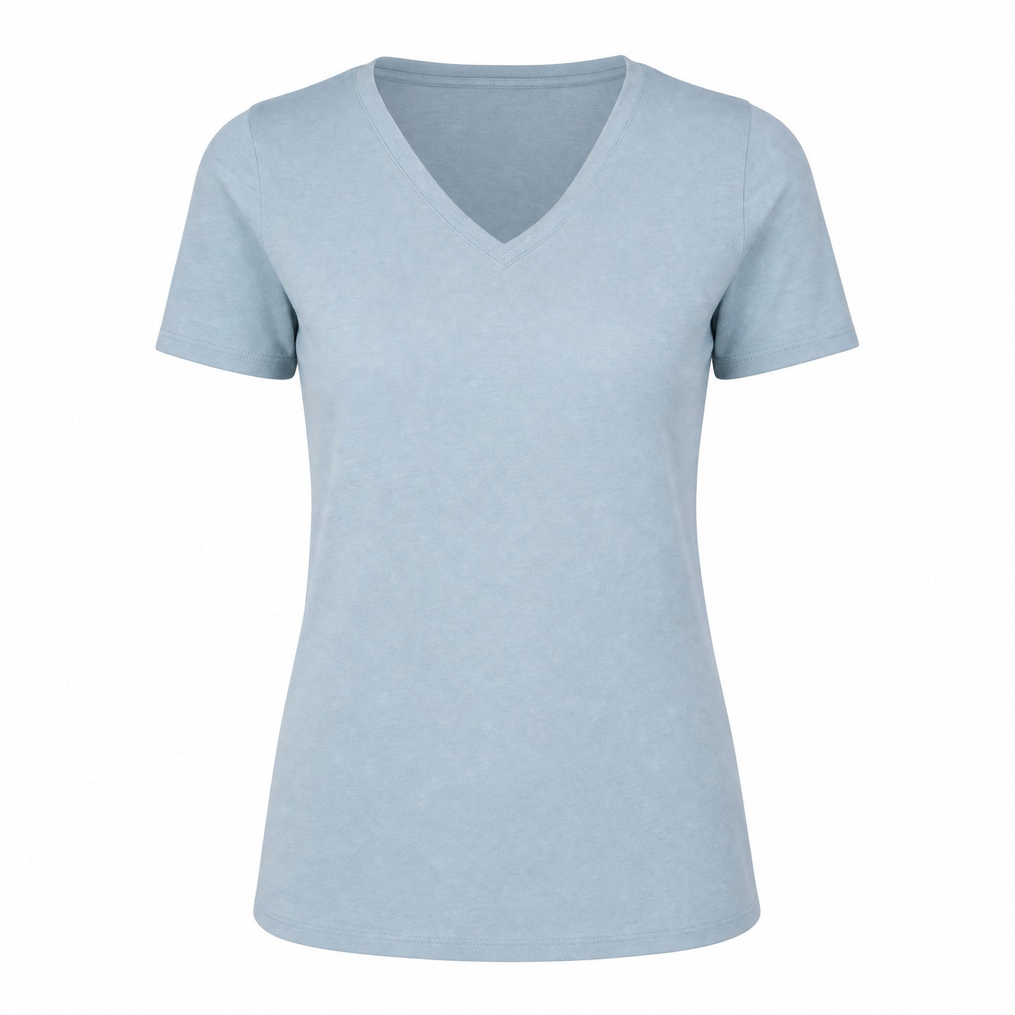 Custom Classic V-Neck T-Shirt Slim Fit in Light Denim Heather | Merchcraft