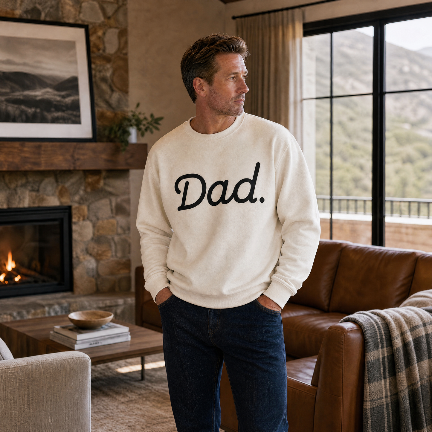 Father's Day Crewneck for Dad — "Dad" Print | Classic Fleece