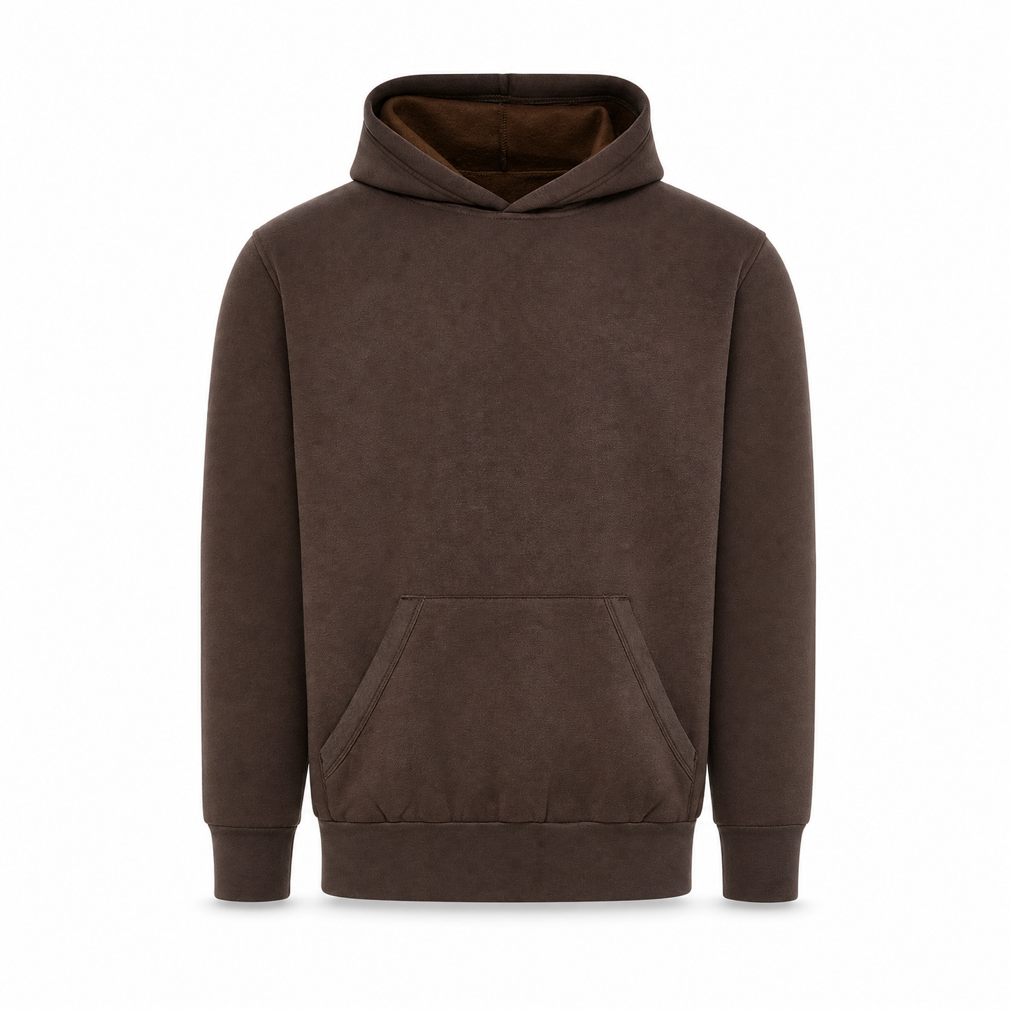 Merchcraft Vintage Fleece Hoodie Sweater – Cocoa – front view, premium ecommerce product photo
