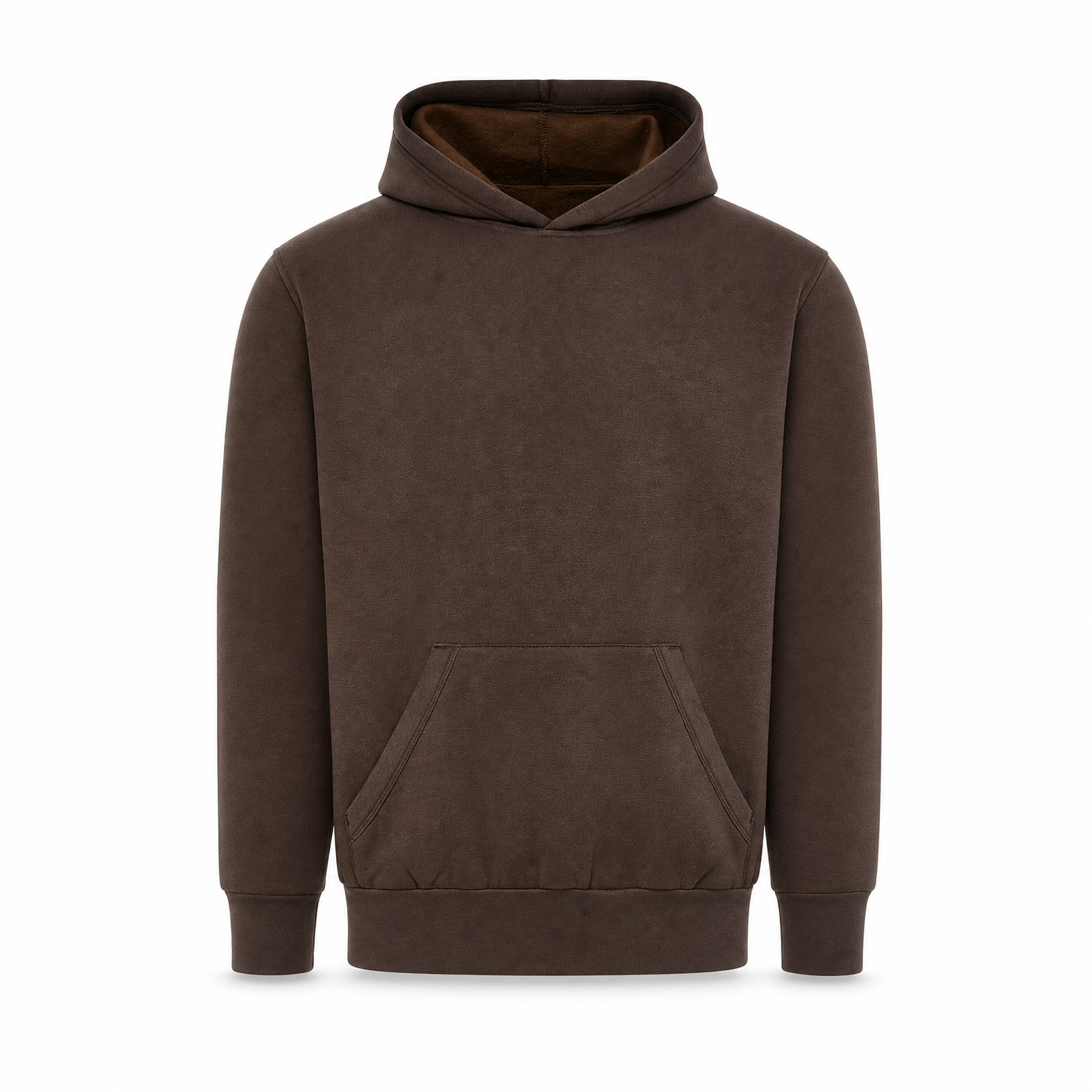Merchcraft Vintage Fleece Hoodie Sweater – Cocoa – front view, premium ecommerce product photo