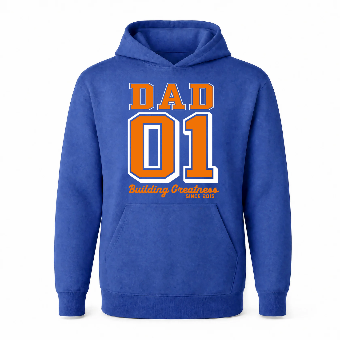 Custom Hoodie for Dad — "Dad 01" Basketball Print | Classic Fleece