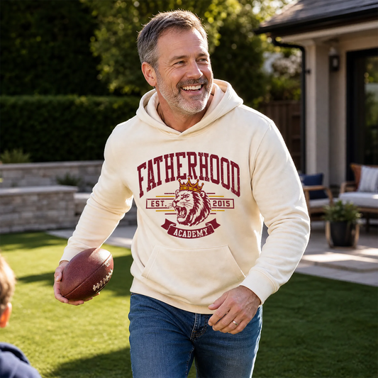 Hoodie for Dad — "Fatherhood" Print | Customize Year | Classic Fleece | Father's Day Gift